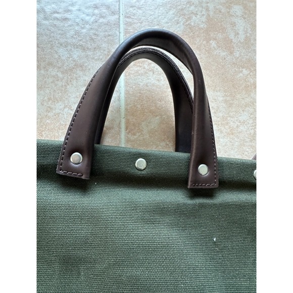 Line of Trade Dark Green‎ Canvas Leather Trim Travel Tote Bag Shoulder Strap - Picture 6 of 11